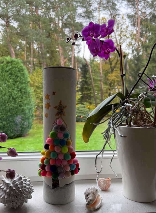 Zylin Deko-Röhre Bunter Baum